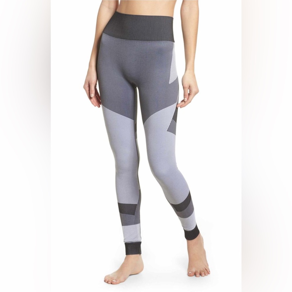 ALALA Seamless Score Colorblock High Rise Leggings Gray Black M